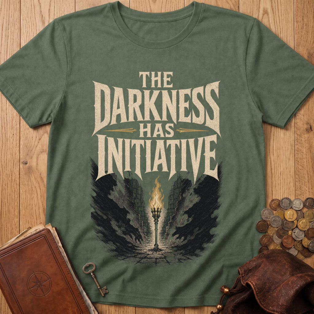 Darkness Has Initiative T‑Shirt in Military Green