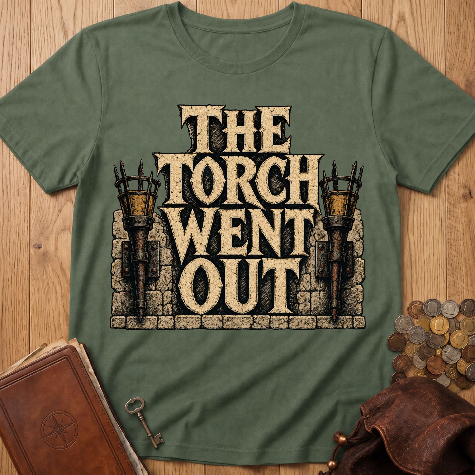 The Torch Went Out T‑Shirt in Military Green