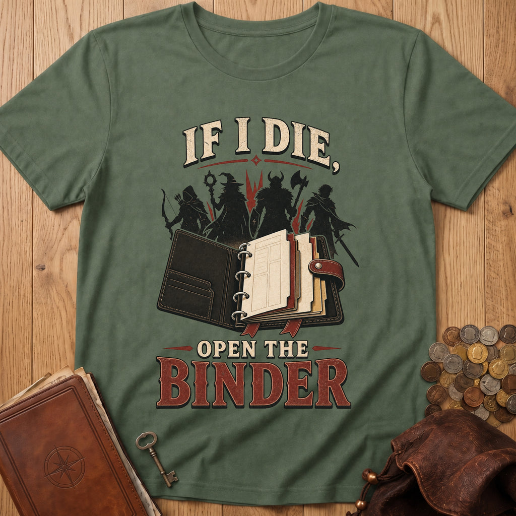 Open The Binder T‑Shirt in Military Green
