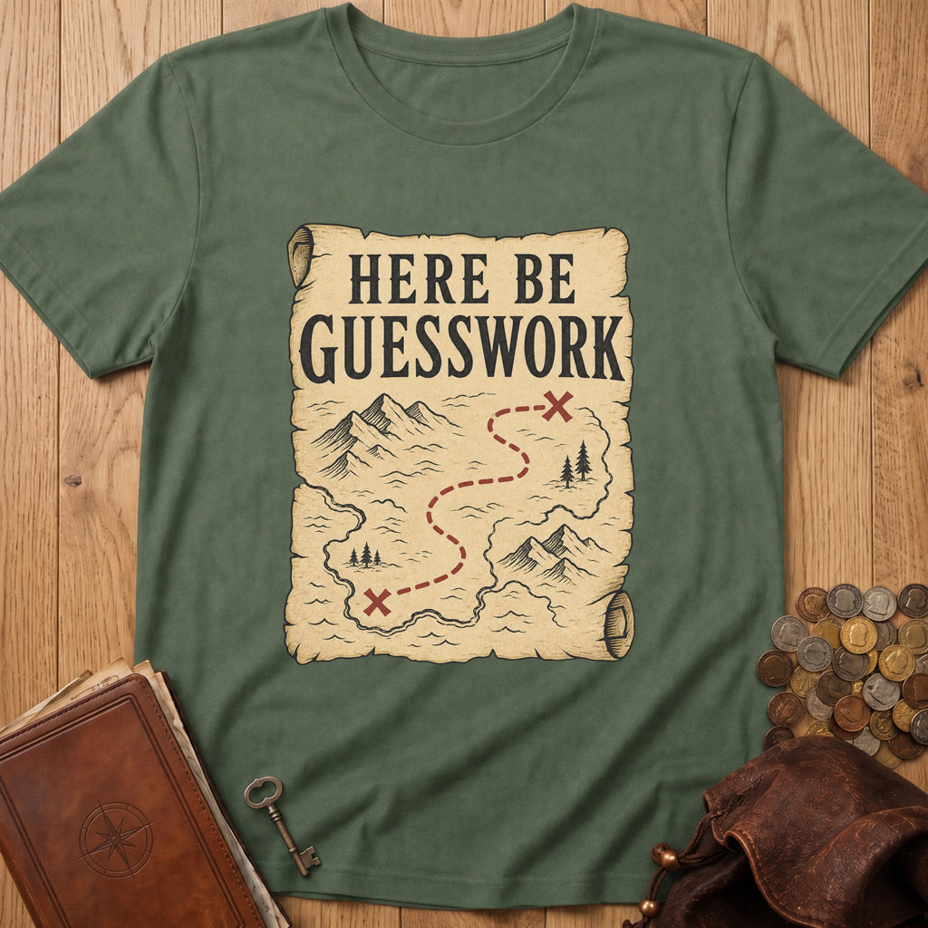 Here Be Guesswork T‑Shirt in Military Green