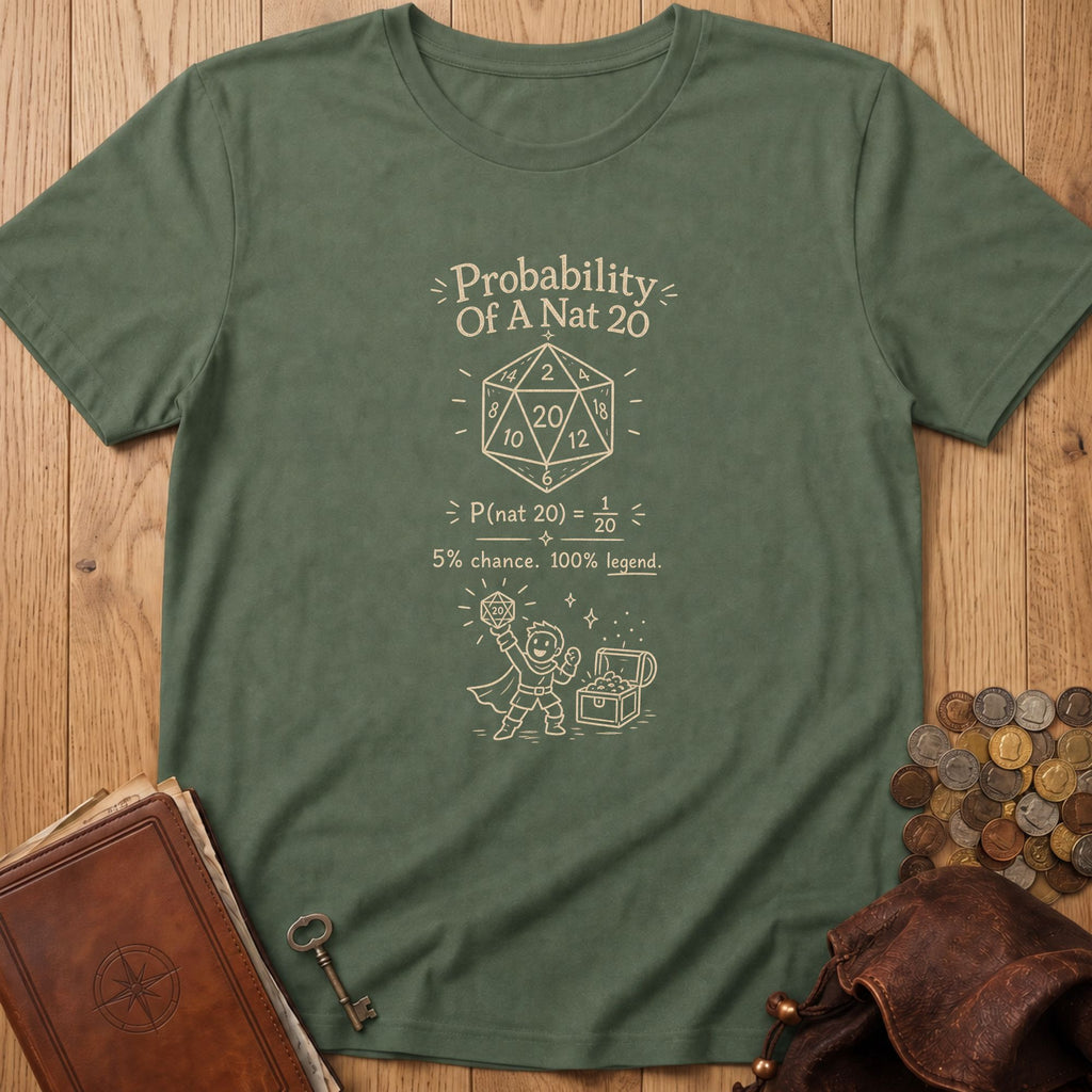 Nat 20 Probability T‑Shirt in Military Green