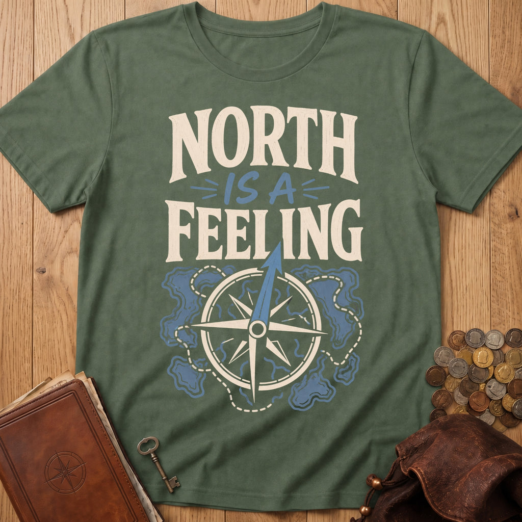 North Is A Feeling T‑Shirt in Military Green