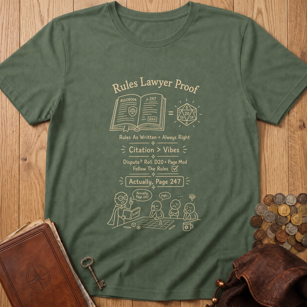 Rules Lawyer Proof T‑Shirt in Military Green