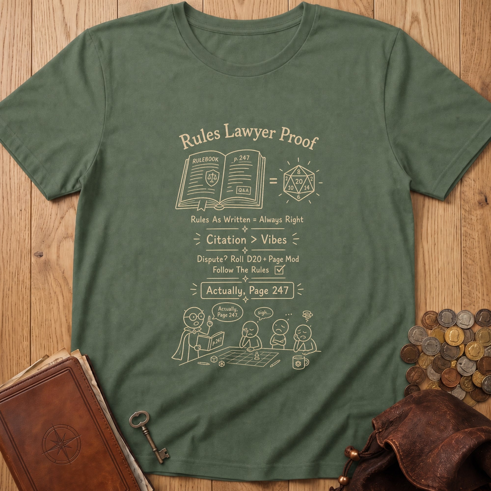 Rules Lawyer Proof T‑Shirt in Military Green