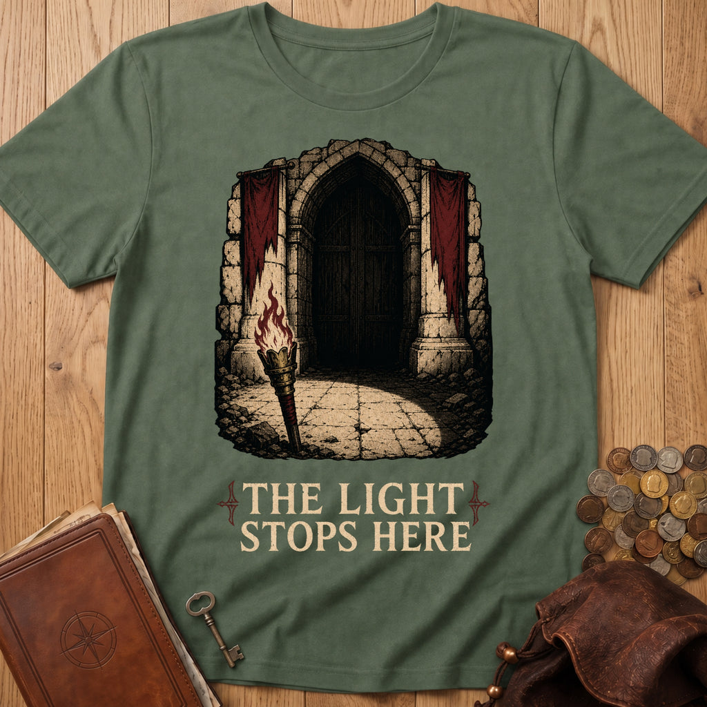 The Light Stops Here T‑Shirt in Military Green