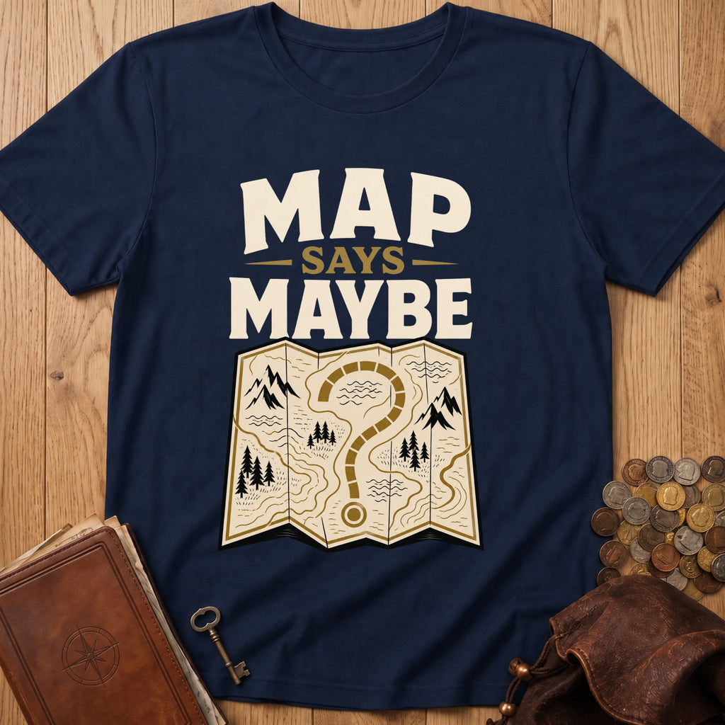 Map Says Maybe T‑Shirt in Navy
