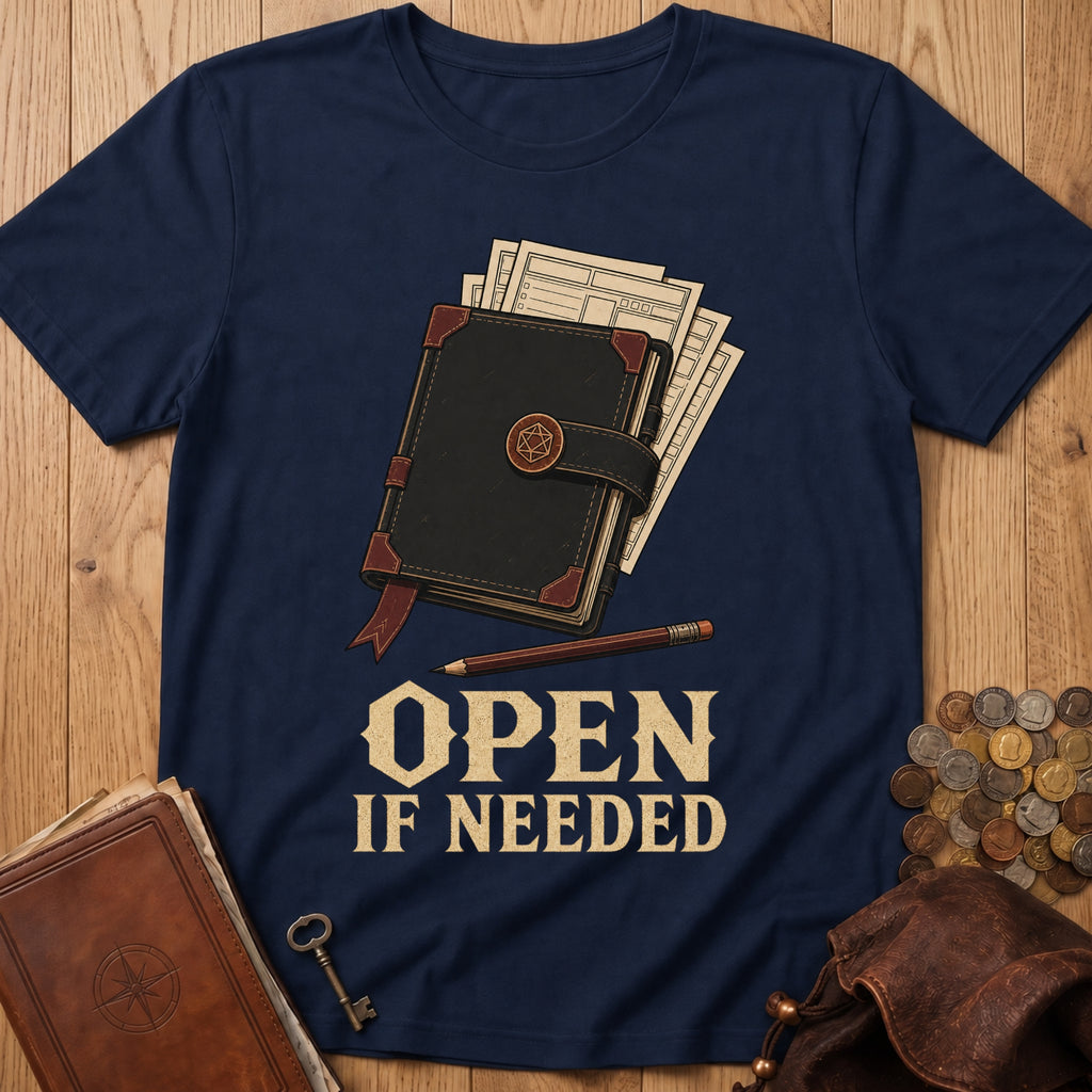 Open If Needed T‑Shirt in Navy