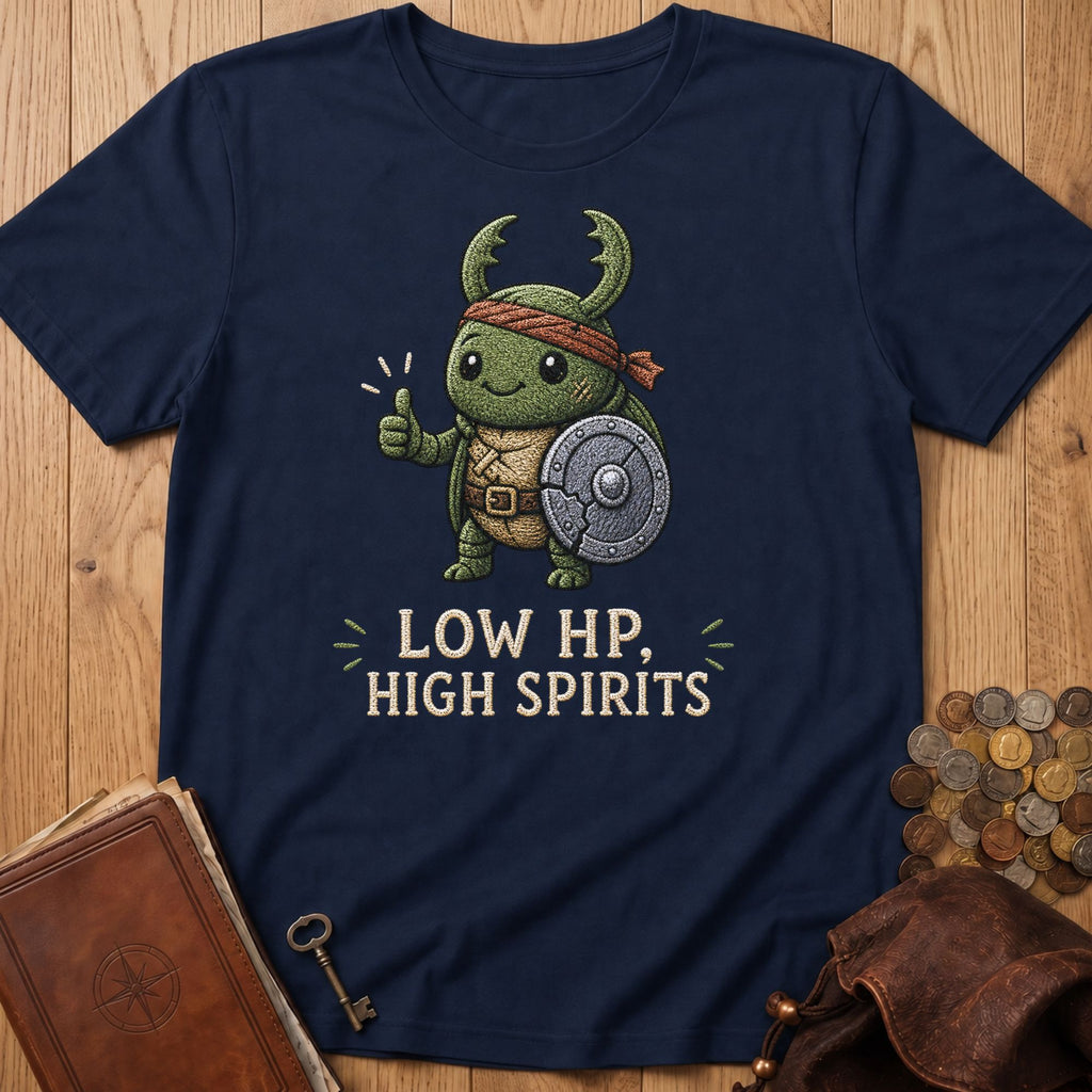 Low HP, High Spirit T‑Shirt in Navy