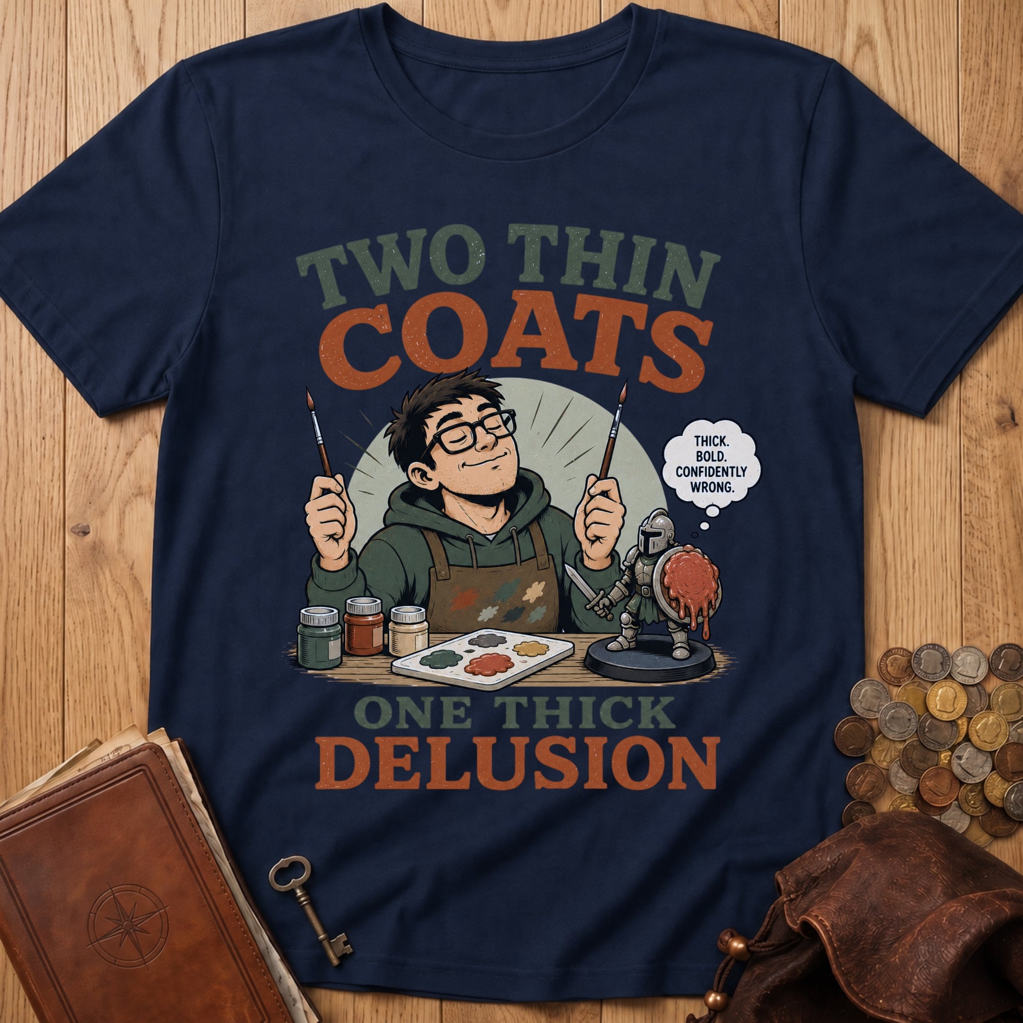 Two Coats T‑Shirt in Navy
