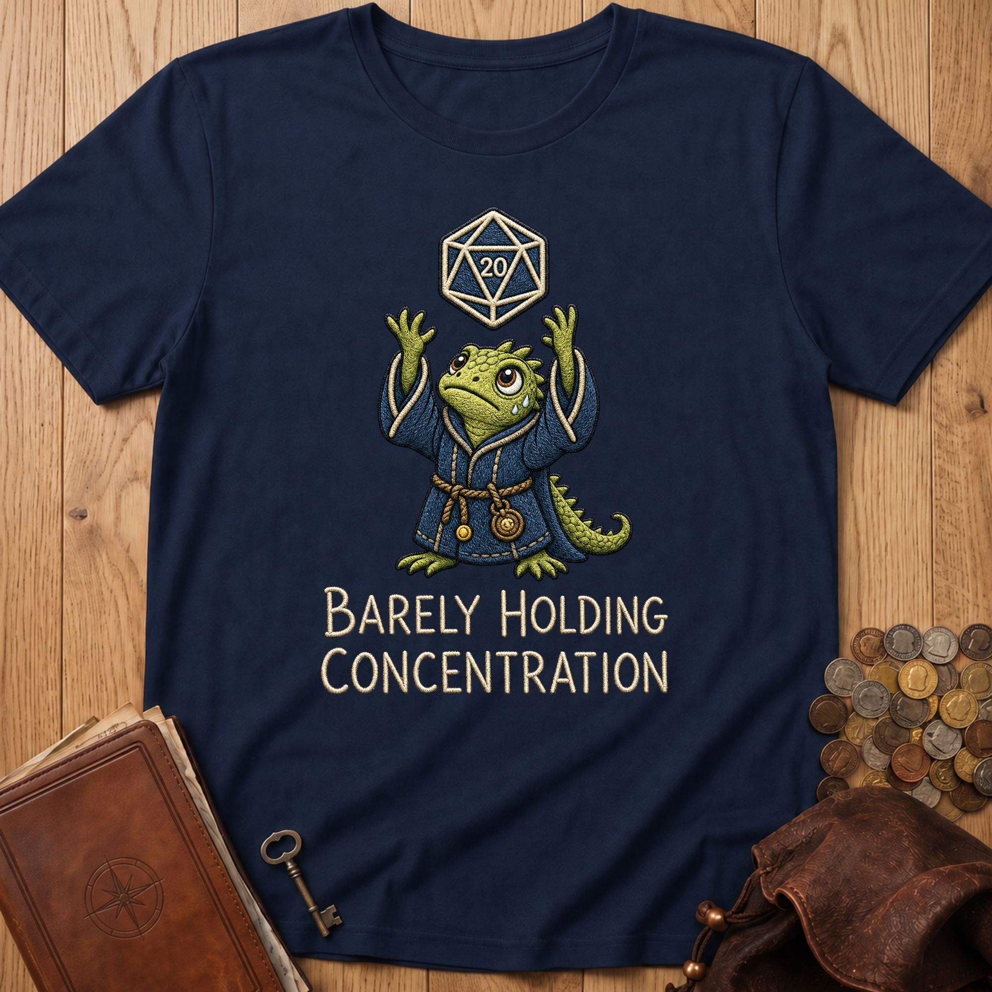 Barely Holding Concentration T‑Shirt in Navy