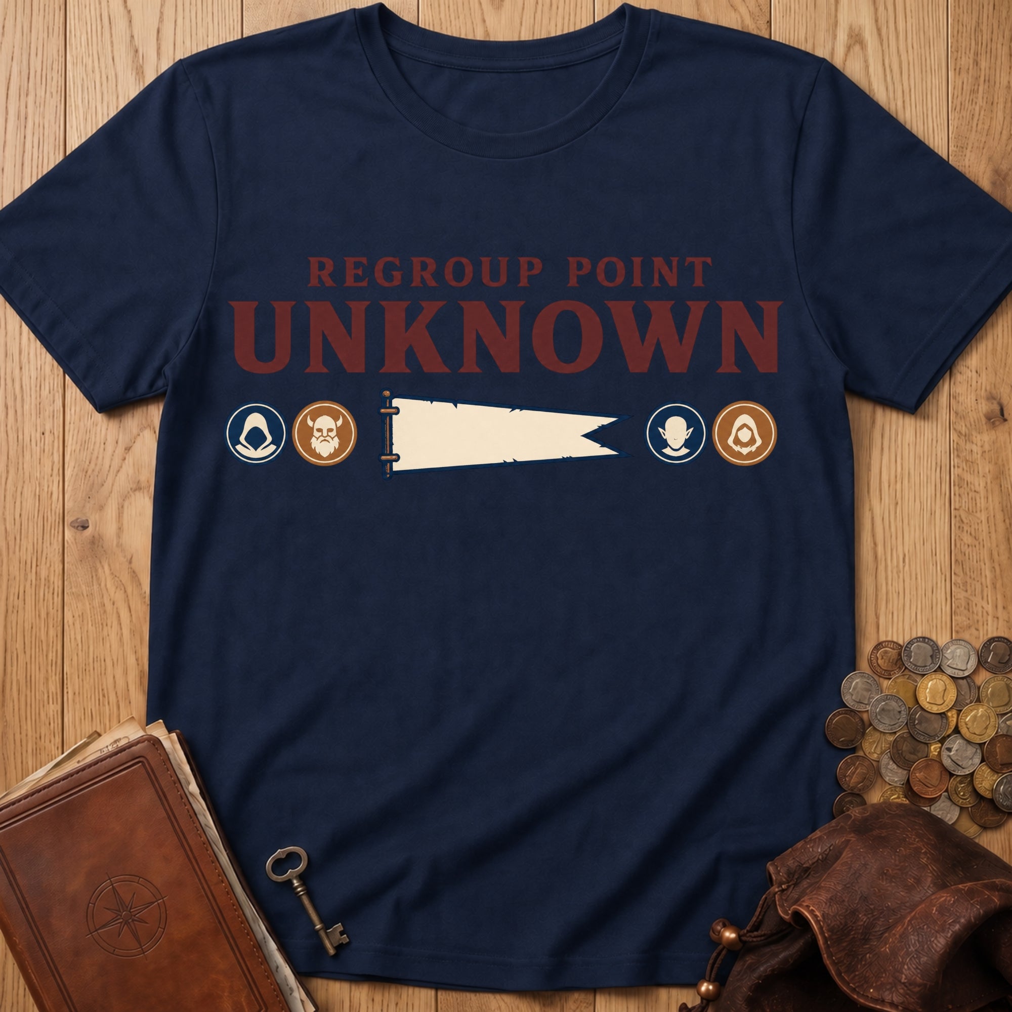Regroup Point Unknown T‑Shirt in Navy