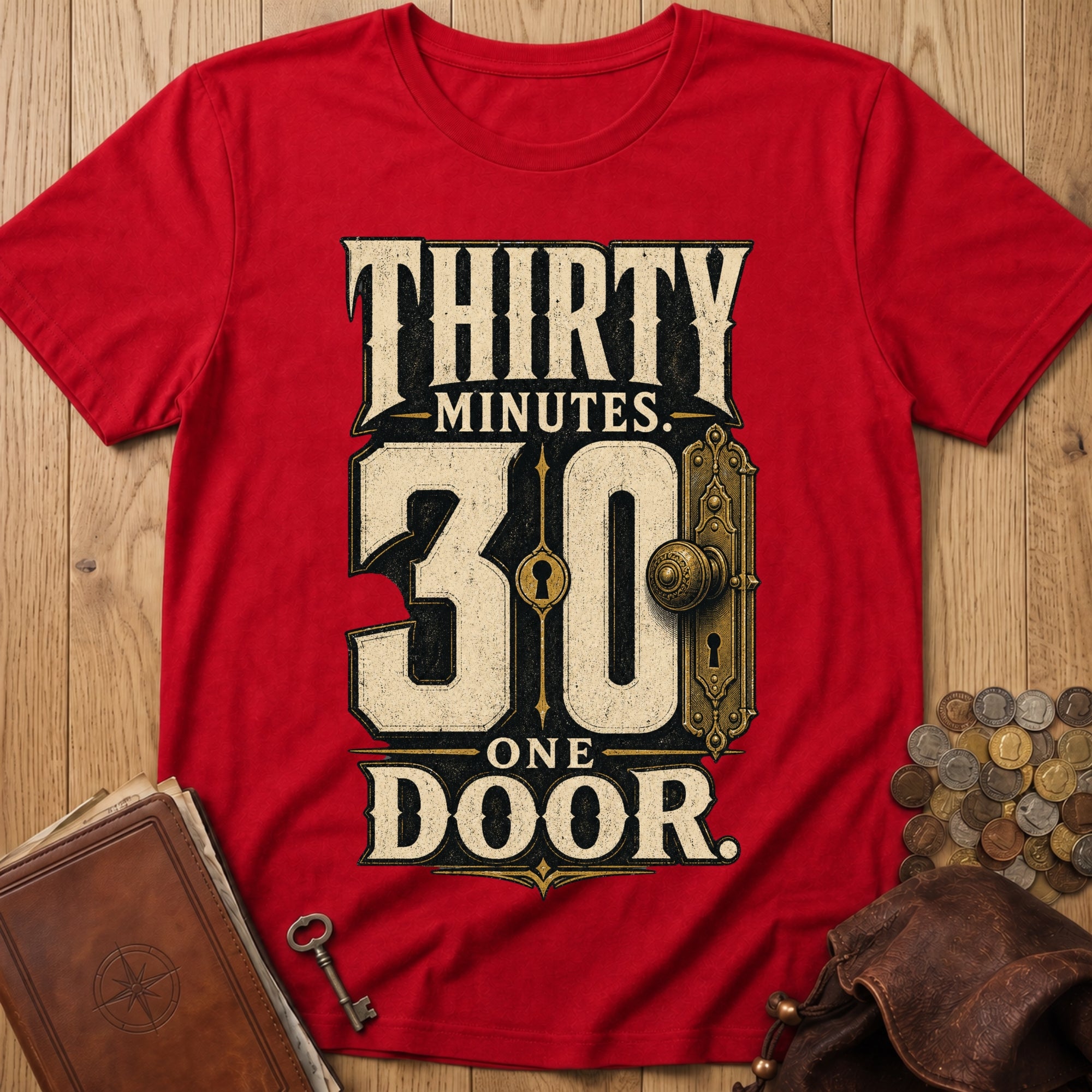 Thirty Minutes One Door T‑Shirt in Red