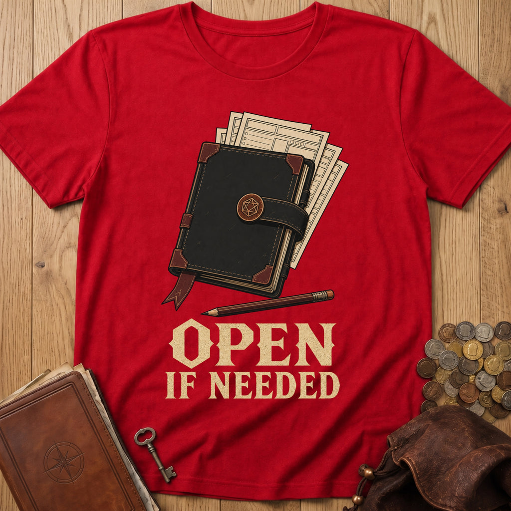 Open If Needed T‑Shirt in Red
