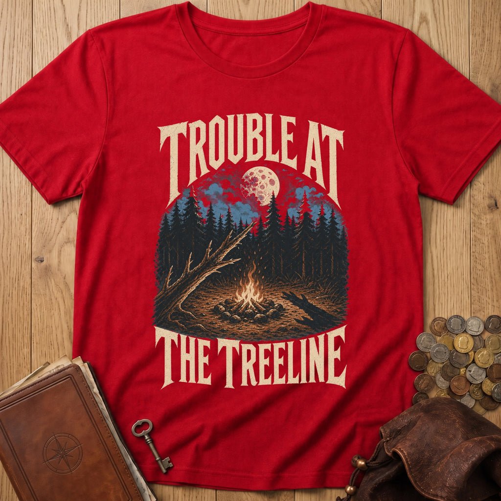 Trouble At The Treeline T‑Shirt in Red