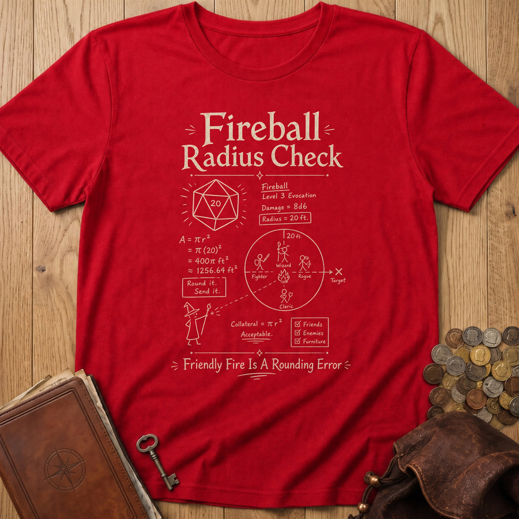 Funny Fireball Radius T‑Shirt in Red