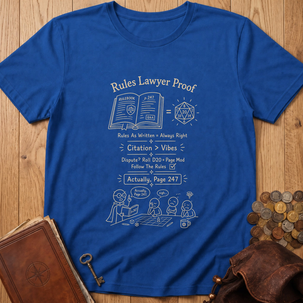 Rules Lawyer Proof T‑Shirt in Royal