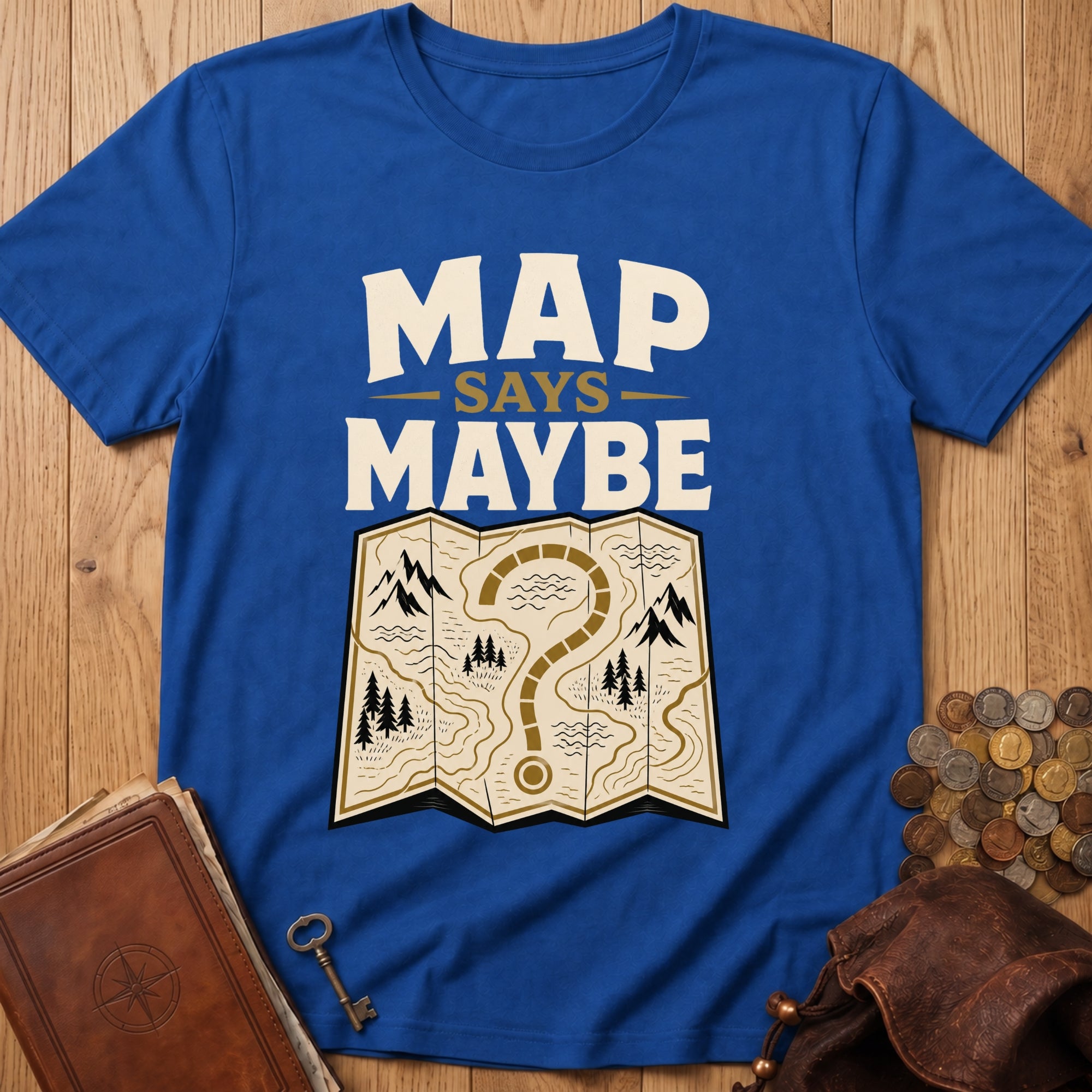 Map Says Maybe T‑Shirt in Royal