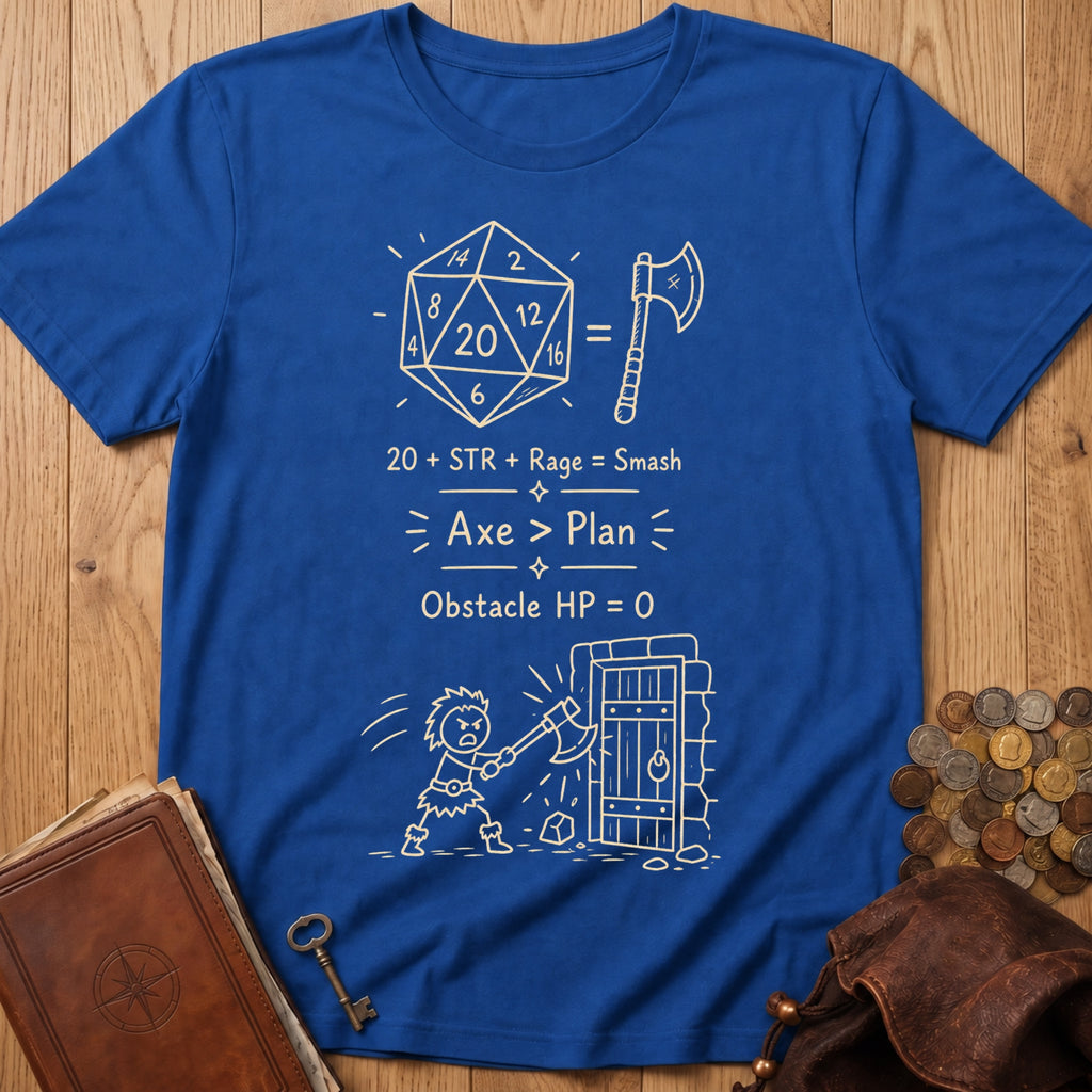 Rage Barbarian D20 T‑Shirt in Royal