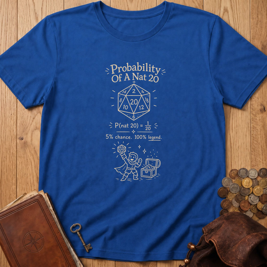 Nat 20 Probability T‑Shirt in Royal