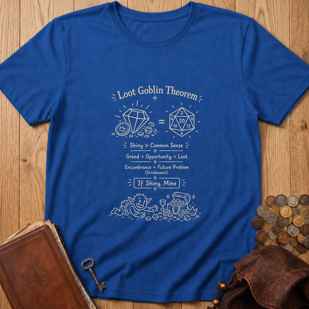Loot Goblin Math D20 T‑Shirt in Royal