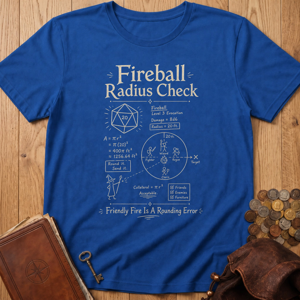 Funny Fireball Radius T‑Shirt in Royal