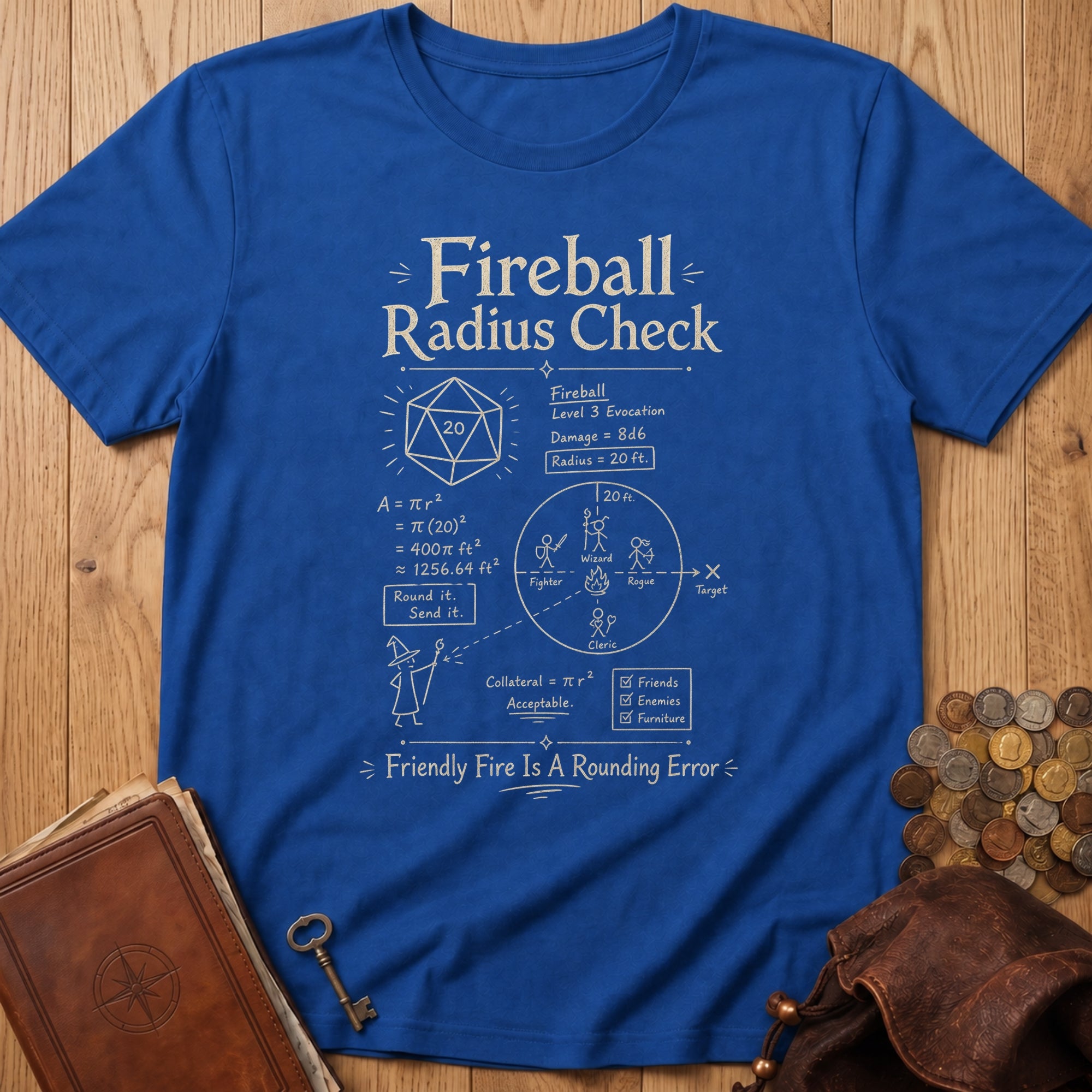 Funny Fireball Radius T‑Shirt in Royal