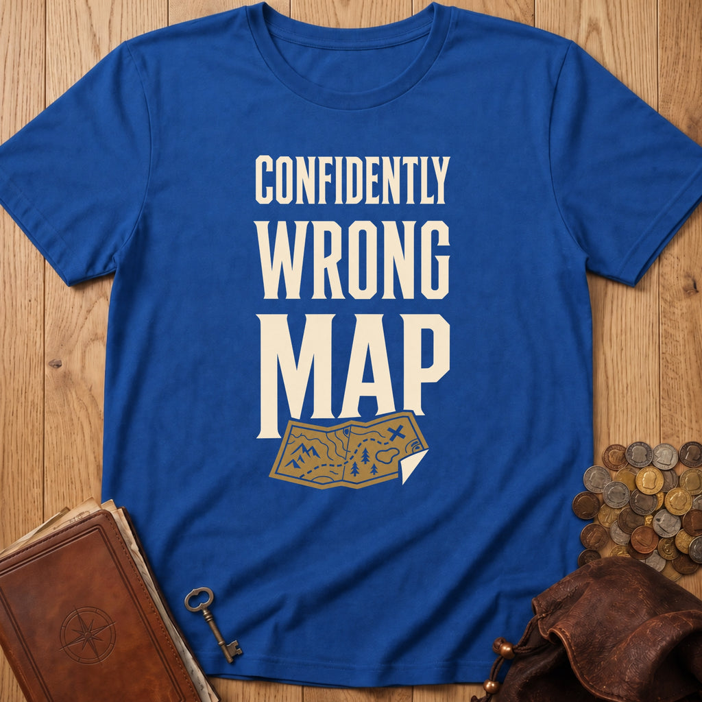 Confidently Wrong Map T‑Shirt in Royal