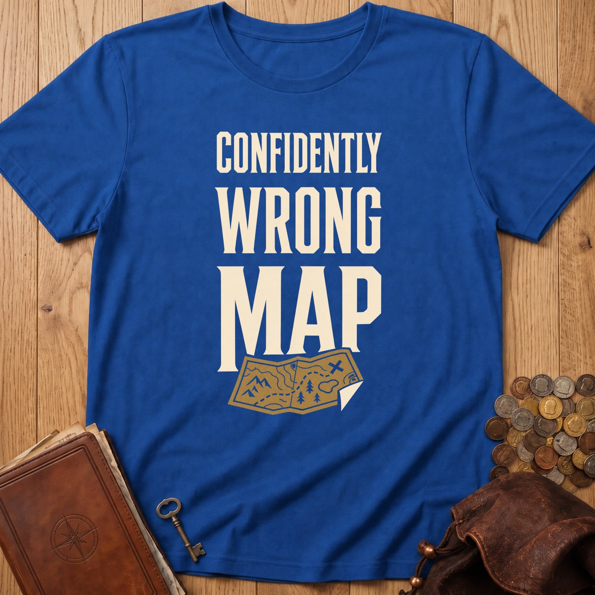 Confidently Wrong Map T‑Shirt in Royal