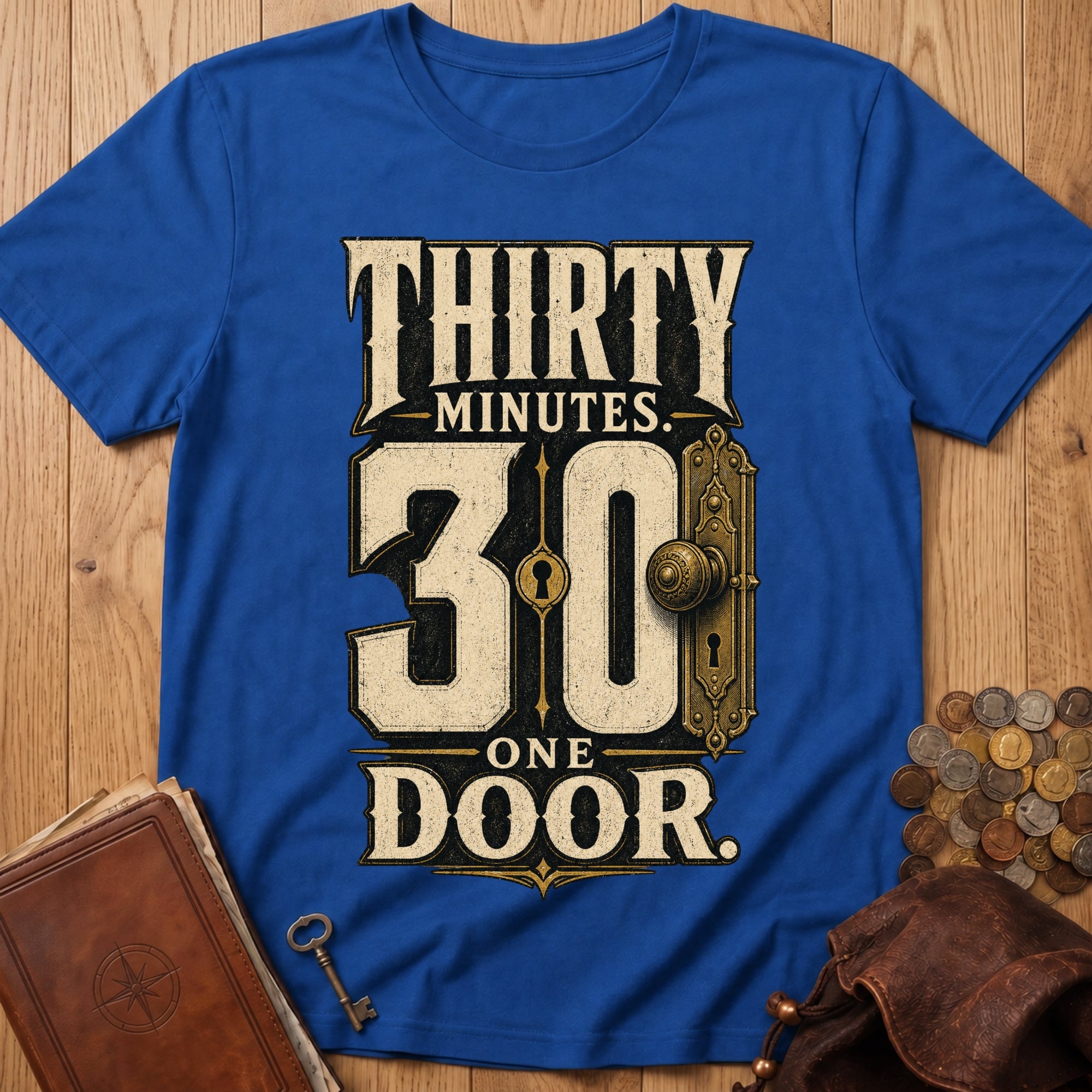 Thirty Minutes One Door T‑Shirt in Royal