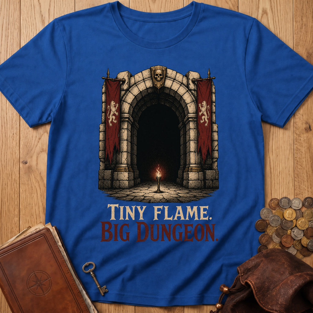 Tiny Flame Big Dungeon T‑Shirt in Royal