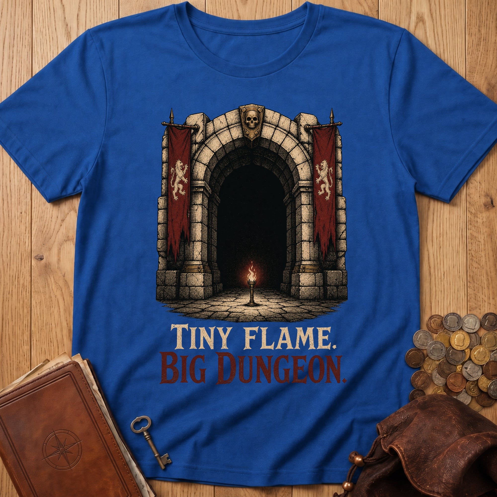 Tiny Flame Big Dungeon T‑Shirt in Royal