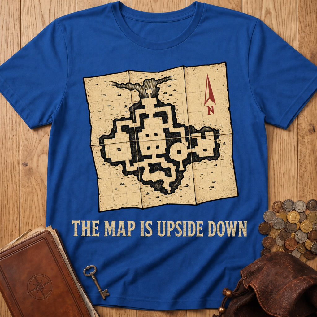 Upside Down Map T‑Shirt in Royal