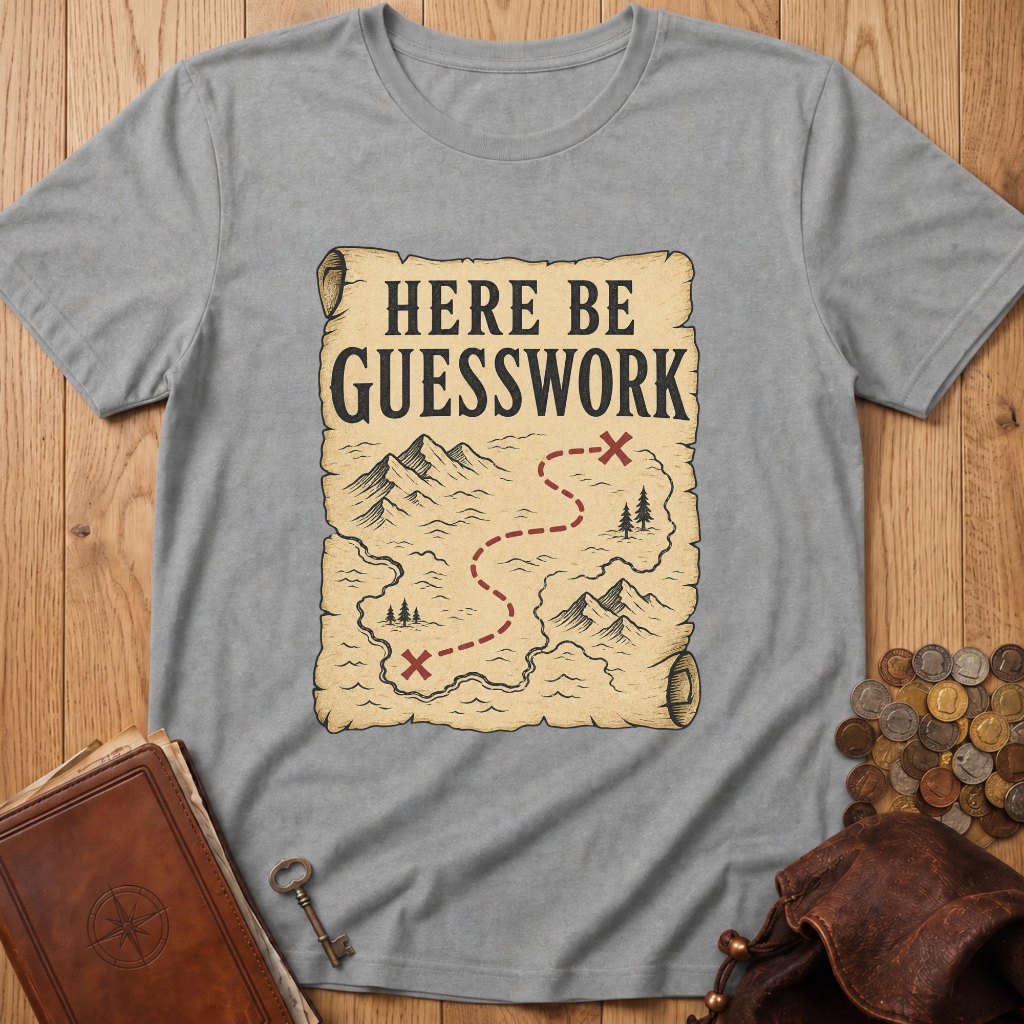 Here Be Guesswork T‑Shirt in Sport Grey