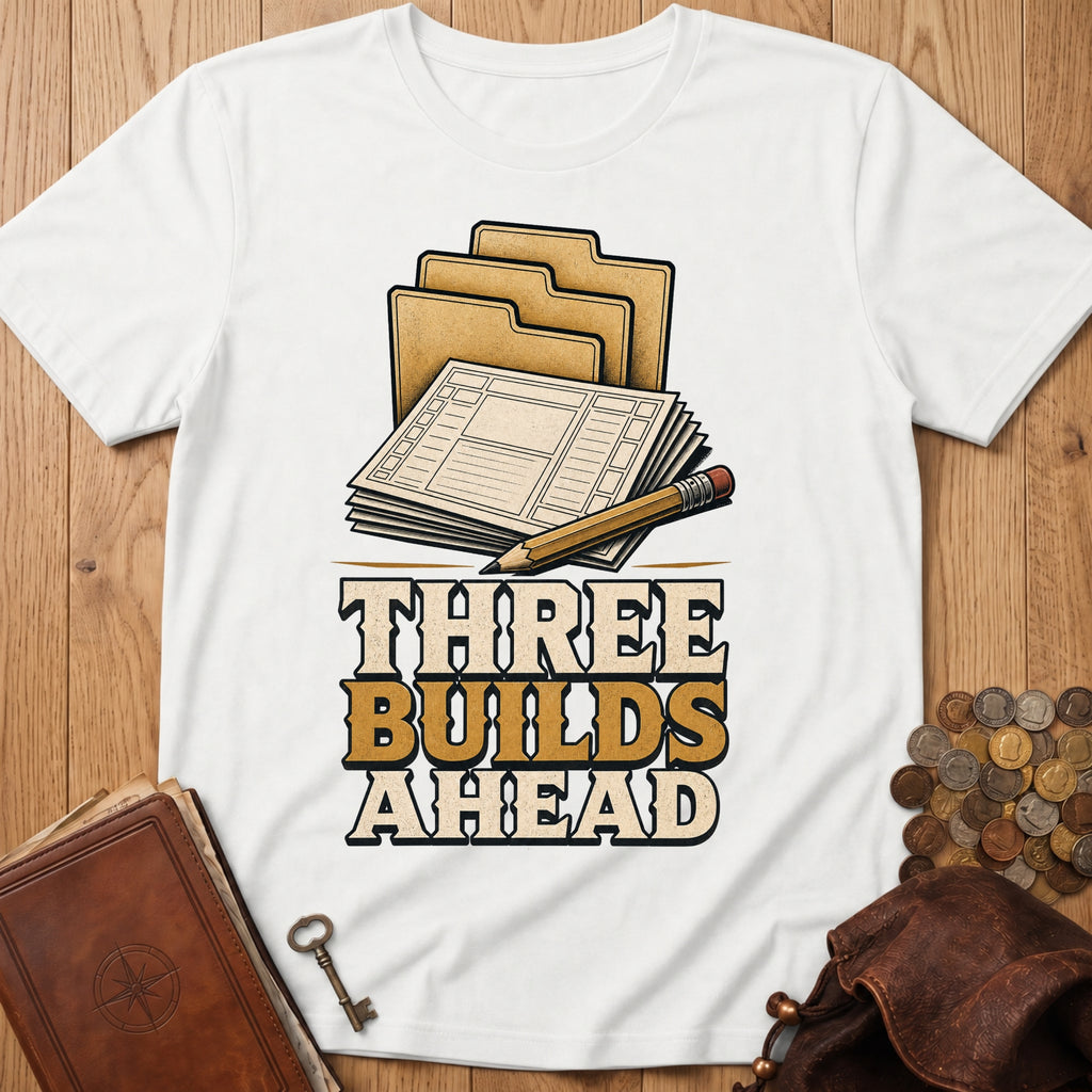 Three Builds Ahead T‑Shirt in White