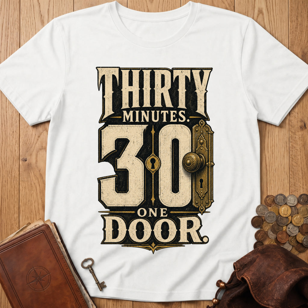 Thirty Minutes One Door T‑Shirt in White