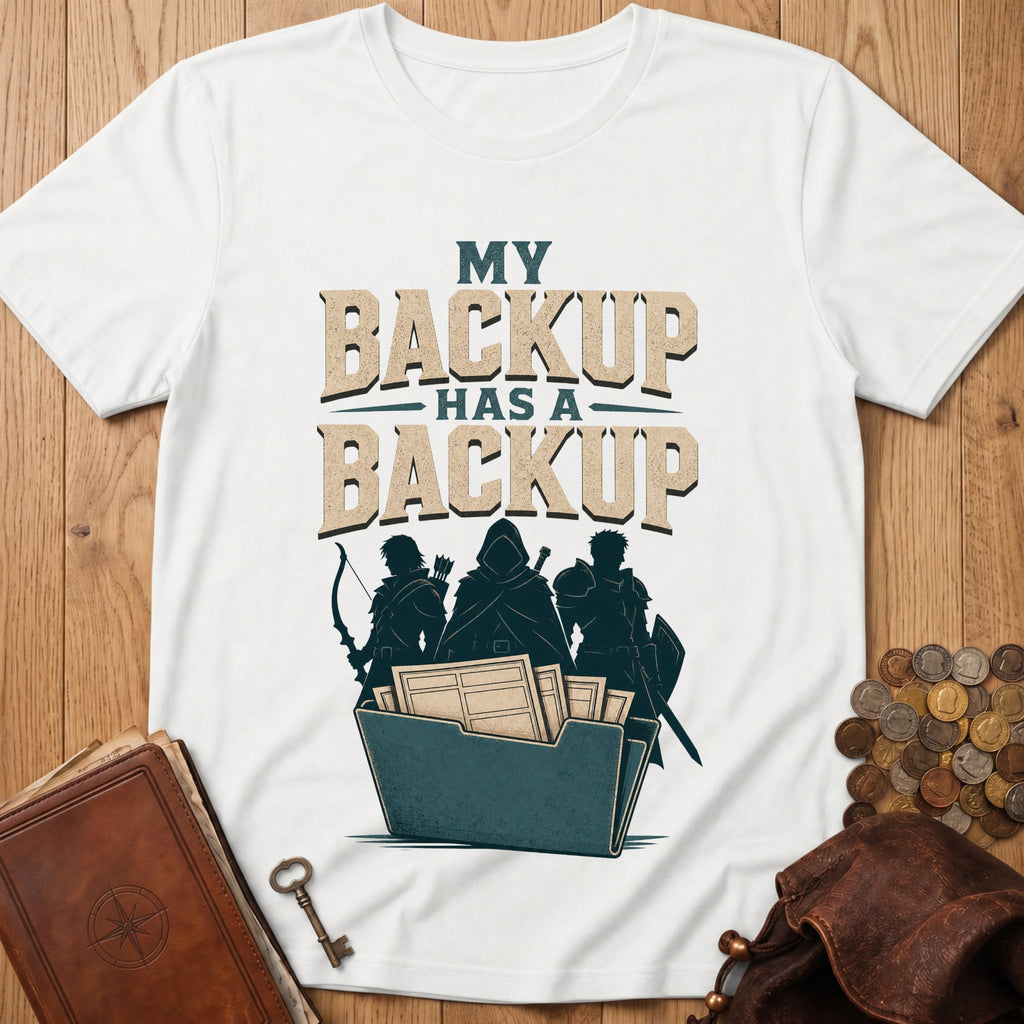 Backup Has A Backup T‑Shirt in White