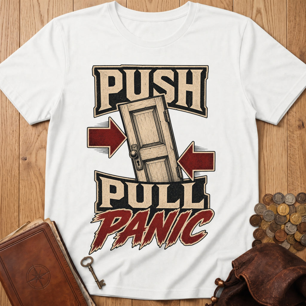 Push Pull Panic T‑Shirt in White